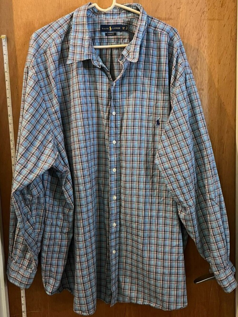 🐻Size 5XB - Lauren - Men's Blue Tone Plaid Button-Down